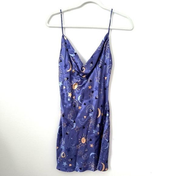 Zara Sun and Moon Satin Mini Dress - Picture 3 of 8